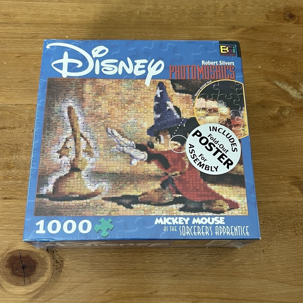 Disney Mickey Mouse Sorcerers Apprentice Photomosaic Puzzle R Silvers SEALED NEW